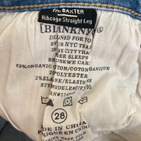 Blank NYC The Baxter Ripped High Waisted Ribcage Straight Leg Jeans size 28 - Picture 13 of 13